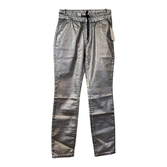 JUICY COUTURE easy skinny coated pants in silver, Size 2, 6, 14 NWT - Picture 3 of 16